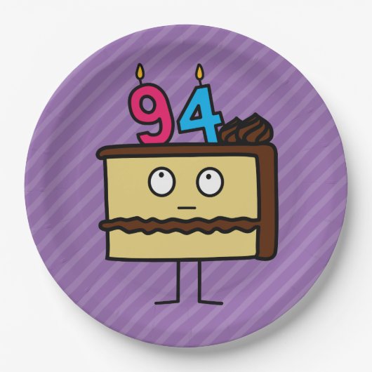 第94お誕生日ケーキ(ろうそく) ペーパープレート (正面)