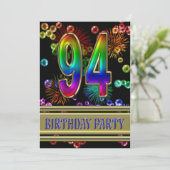 第94回バースデーパーティー招待（気泡あり） 招待状 (スタンド正面)