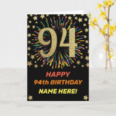 第94回花火大誕生日レインボーカラフル金ゴールド カード (黄色い花)