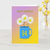 第94誕生日カードと笑顔の幸せ カード (黄色い花)