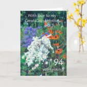 第94誕生日カード素晴らし – 祖母 – Garden カード (黄色い花)