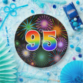 第95イベント-おもしろい,カラフルレはっきりしたインボー95 ペーパープレート (パーティー)
