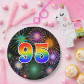 第95イベント-おもしろい,カラフルレはっきりしたインボー95 ペーパープレート (パーティー)