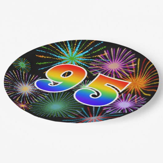 第95イベント-おもしろい,カラフルレはっきりしたインボー95 ペーパープレート (アングル)