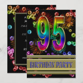 第95回バースデーパーティー招待(バブル付き) 招待状 (正面/裏面)