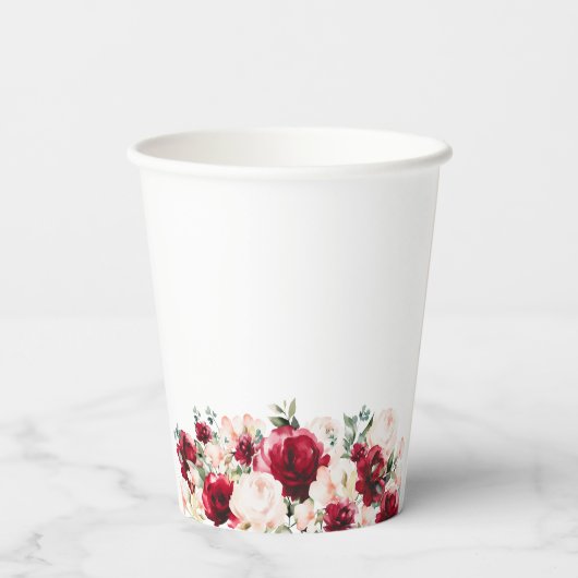 第95回バースデーパーティー赤ローズピンク牡丹カスタム 紙コップ (裏面)