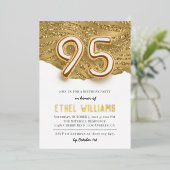 第95回誕生日パーティーへの招待 箔招待状 (立ち正面)