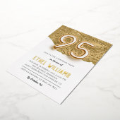 第95回誕生日パーティーへの招待 箔招待状 (回転した状態)