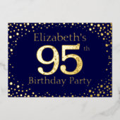 第95回誕生日パーティーフォイル招待状 箔招待状 (正面)