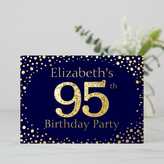 第95回誕生日パーティーフォイル招待状 箔招待状 (立ち正面)