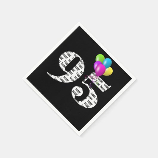 第95回誕生日パーティー風船 スタンダードカクテルナプキン (角)