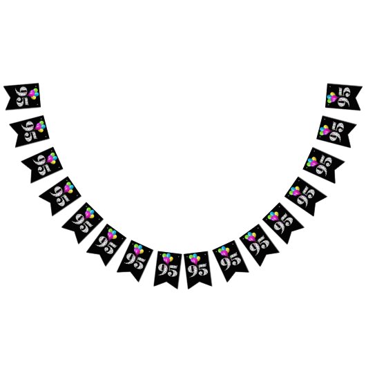 第95回誕生日パーティー風船 バンティングフラッグ (全)