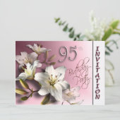 第95誕生日のパーティの招待状-白いユリ 招待状 (スタンド正面)