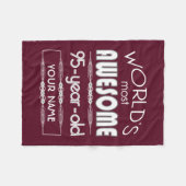 第95誕生日の世界の最も最高のですばらしいえんじ色のあずき色 フリースブランケット (正面(横))