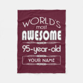 第95誕生日の世界の最も最高のですばらしいえんじ色のあずき色 フリースブランケット (正面)