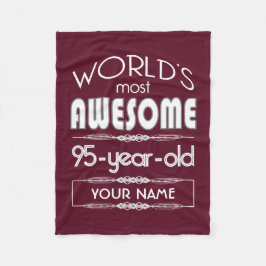 第95誕生日の世界の最も最高のですばらしいえんじ色のあずき色 フリースブランケット