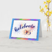 第95誕生日の花火 カード (黄色い花)