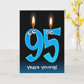 第95誕生日ろうそく目玉 カード (黄色い花)