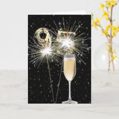 第95誕生日スパーカーズと白ワイン カード (黄色い花)