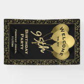 第95誕生日数Pattenの金ゴールドおよび黒を歓迎して下さい 横断幕 (横)