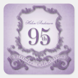 第95誕生祝いパーソナライズされたシール スクエアシール