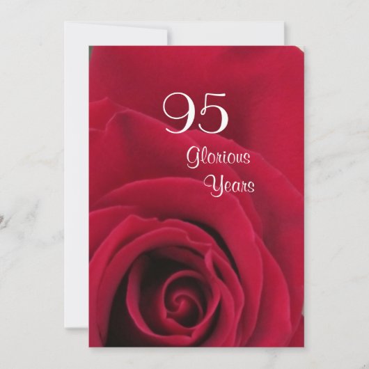 第95誕生祝い! -深く赤いバラ 招待状 (正面)
