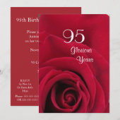 第95誕生祝い! -深く赤いバラ 招待状 (正面/裏面)