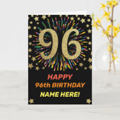 第96回花火大誕生日レインボーカラフル金ゴールド カード (黄色い花)