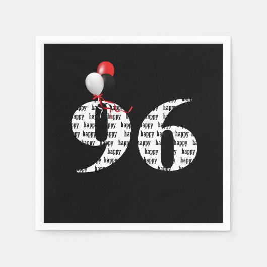 第96回誕生日パーティー風船 スタンダードカクテルナプキン (正面)