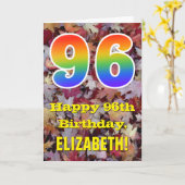 第96誕生日; 素朴な紅葉; 虹"96" カード (黄色い花)