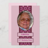 第97回誕生日パーティーの招待写真と名前 招待状 (正面/裏面)