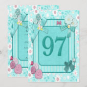 第97回誕生日パーティーの招待状 招待状 (正面/裏面)
