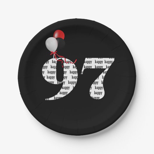 第97回誕生日パーティー風船 ペーパープレート (正面)