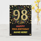 第98回花火大誕生日レインボカラフルー金ゴールド カード (黄色い花)