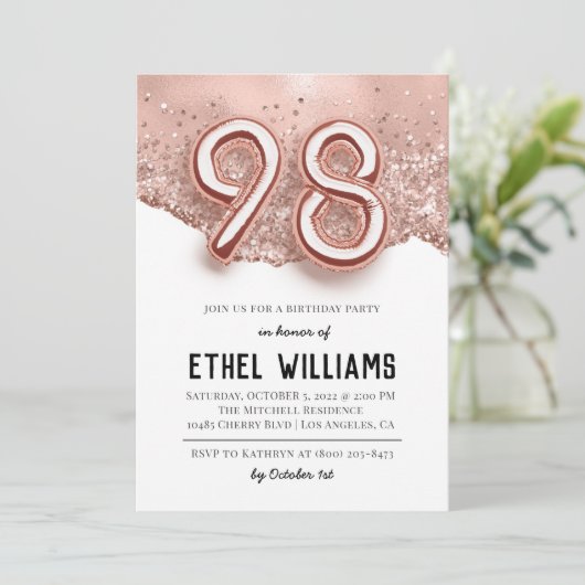 第98回誕生日パーティーへの招待 招待状 (スタンド正面)