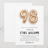 第98回誕生日パーティーへの招待 招待状 (正面/裏面)