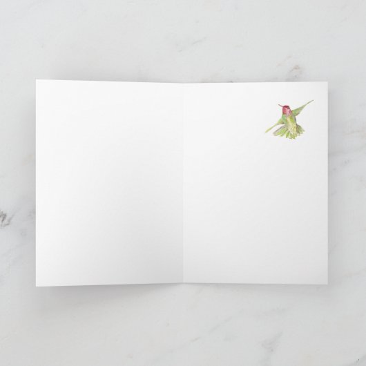 第98誕生日の桜及びハチドリを消して下さい カード (内部)