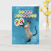 第98誕生日シャム猫カード カード (黄色い花)