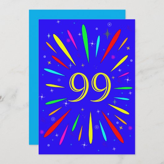 第99回バースデーパーティーの招待状の爆発 招待状 (正面/裏面)