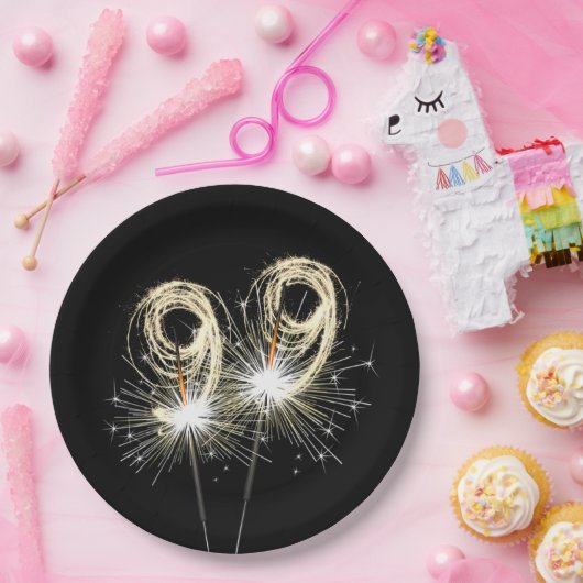 第99回バースデーパーティースパーカーズオンブラック ペーパープレート (パーティー)