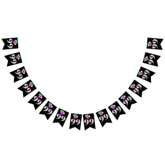 第99回誕生日パーティー風船 バンティングフラッグ (全)