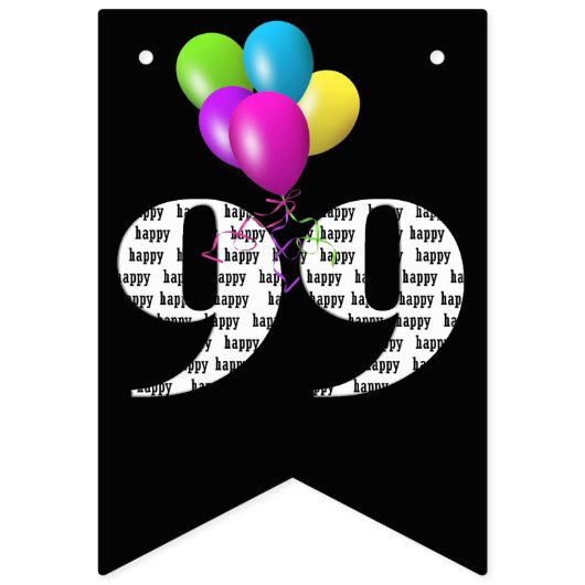 第99回誕生日パーティー風船 バンティングフラッグ (第2の旗)
