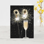 第99誕生日スパーカーズと白ワイン カード (黄色い花)