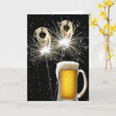 第99誕生日スパーカーズビールマグ カード (黄色い花)