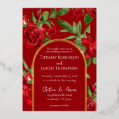 第II部愛らしいダブル・レッドとアー結婚チ実在ズ 箔招待状 (正面)
