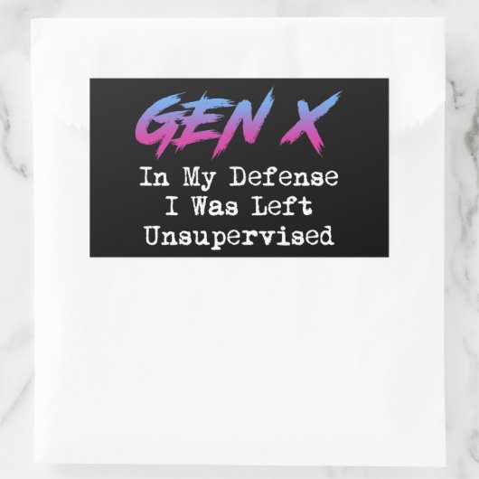 第X世代 – 私の弁護で私は監督され離れなかった 長方形シール (バッグ)