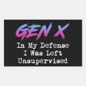 第X世代 – 私の弁護で私は監督され離れなかった 長方形シール (正面)