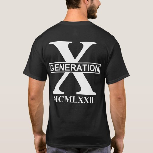 第X世代 – MCMLXXII世代(1972) Tシャツ (裏面)