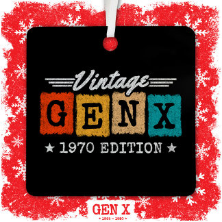 第X世代Gen Xer 1970第生まれ世代X誕生日 メタルオーナメント
