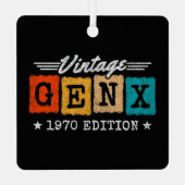 第X世代Gen Xer 1970第生まれ世代X誕生日 メタルオーナメント (裏面)